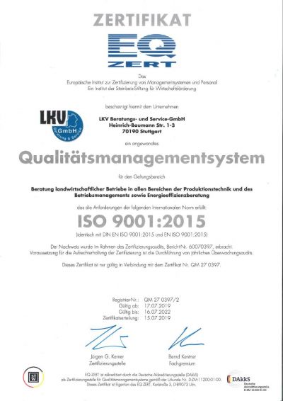 QM-Zertifikat LKV-GmbH 2019